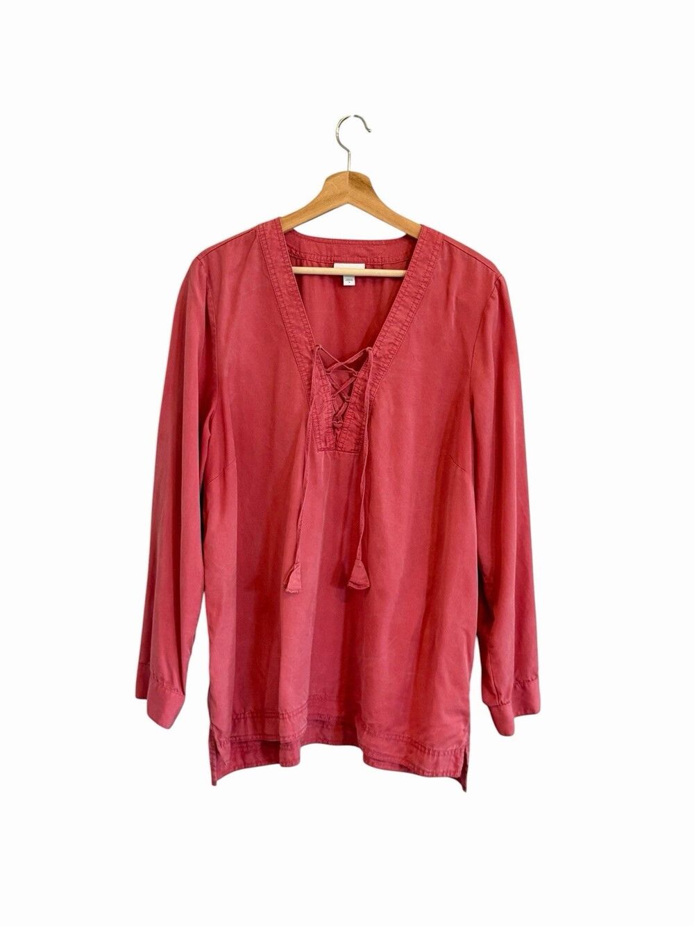J Jill Womens Tencel Popover Tunic Peasant Top Size XL Boho Artsy Oversized - Picture 1 of 6